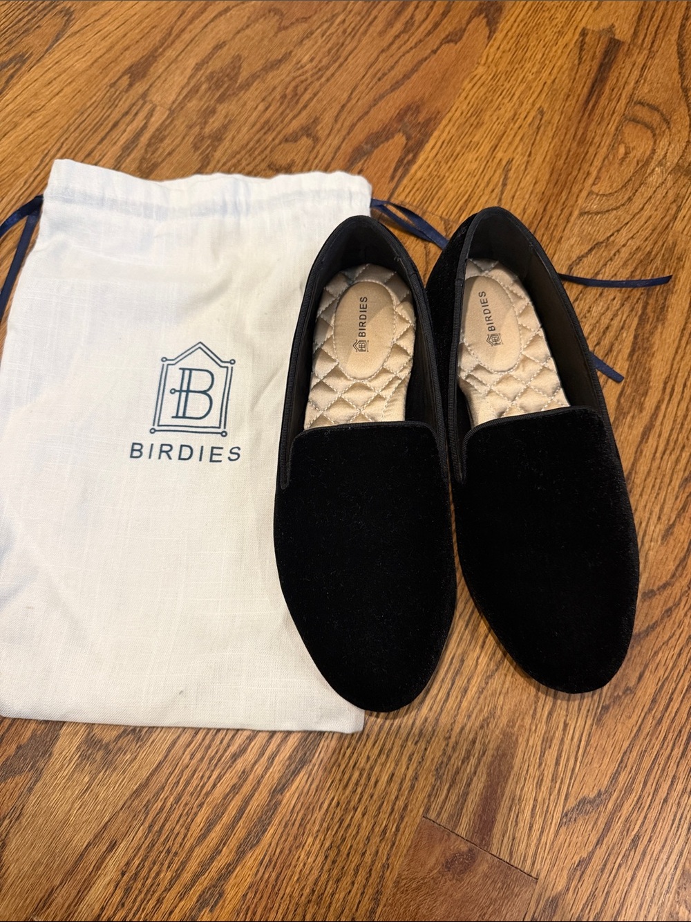 Birdies Women’s Black Velvet Loafers